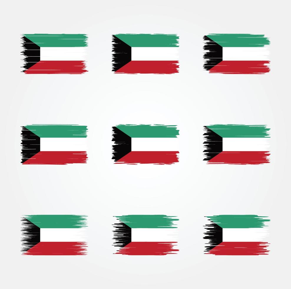 Kuwait-Flagge-Pinsel. Nationalflagge vektor