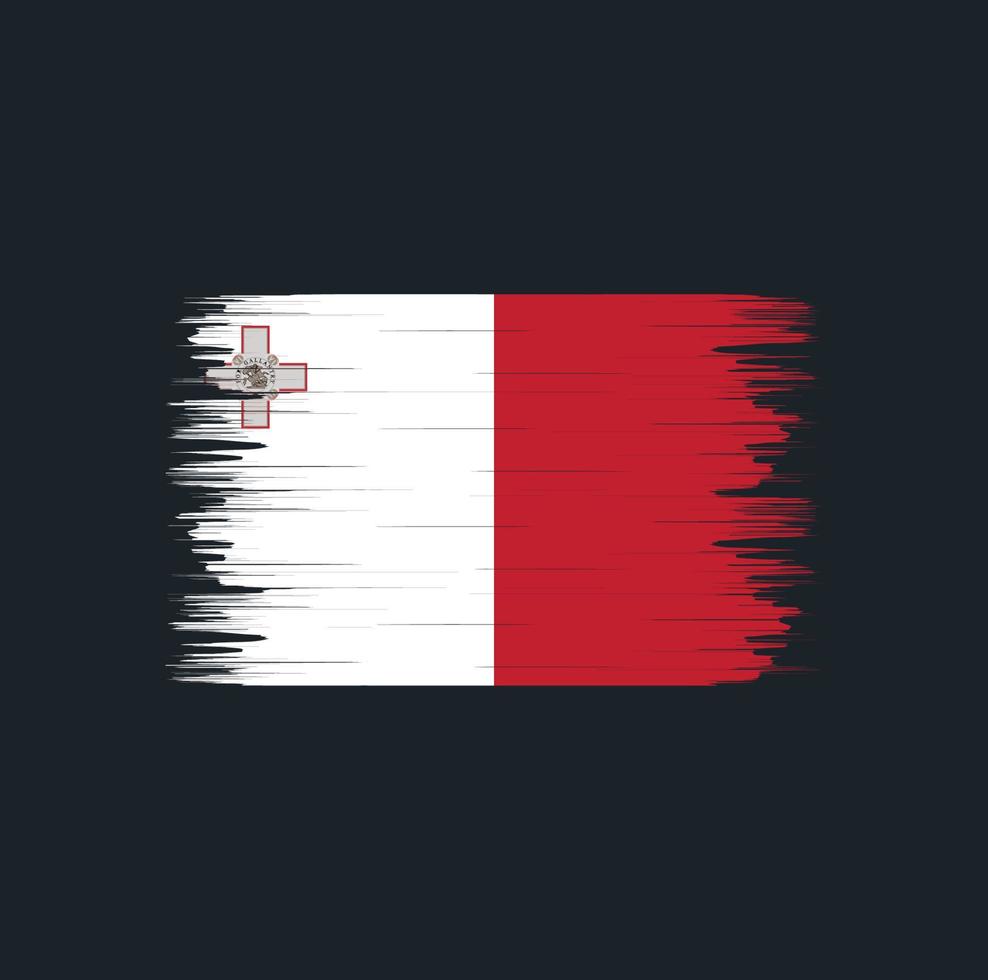 malta flaggborste. National flagga vektor