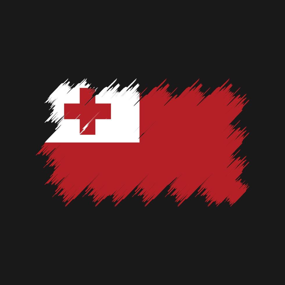 Bürste der Tonga-Flagge. Nationalflagge vektor