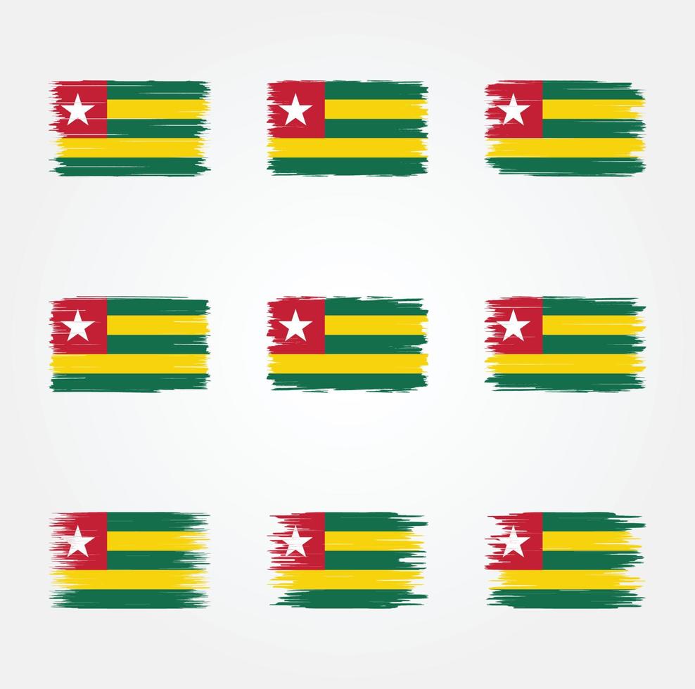 Togo-Flagge-Pinsel. Nationalflagge vektor