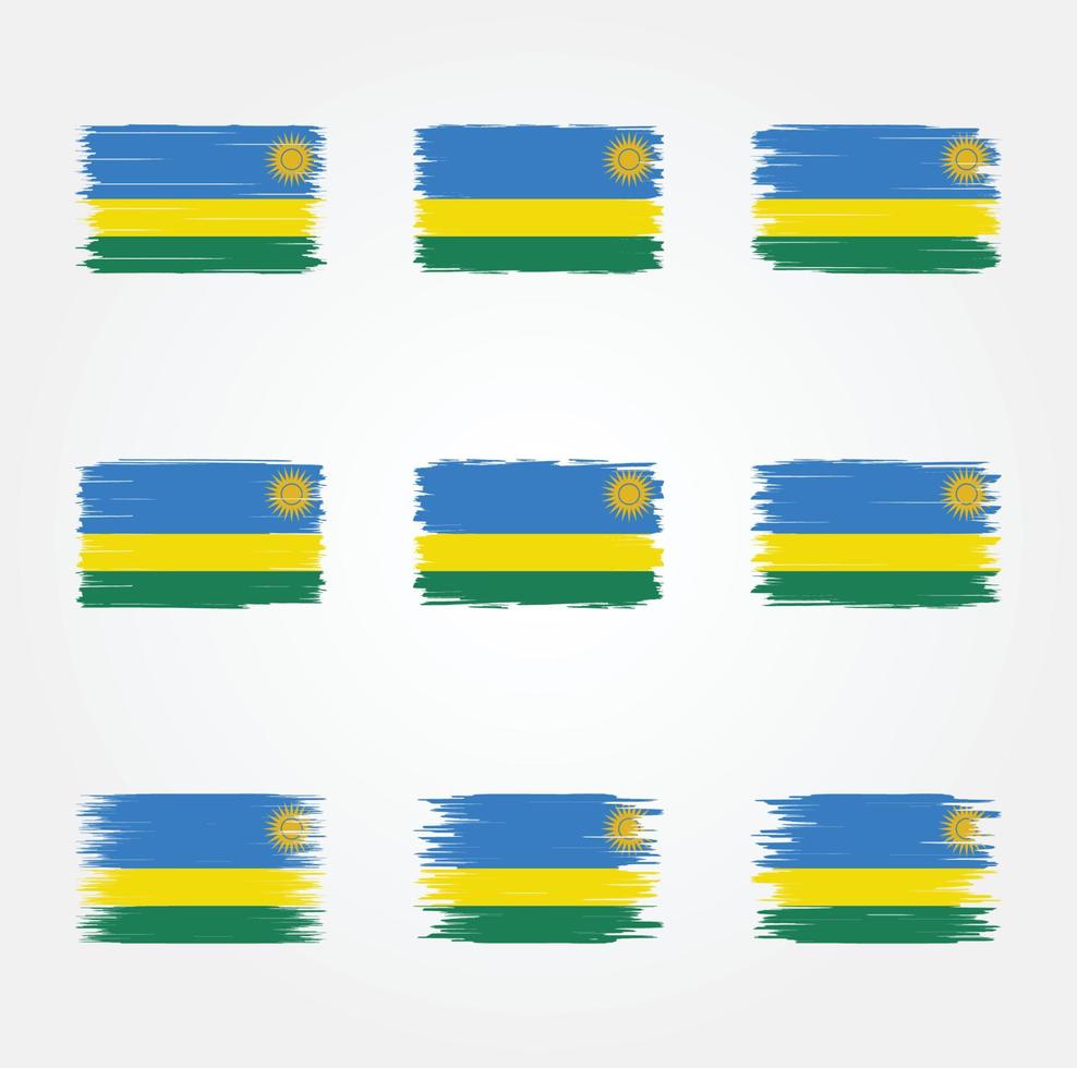 ruanda flag pinsel. Nationalflagge vektor