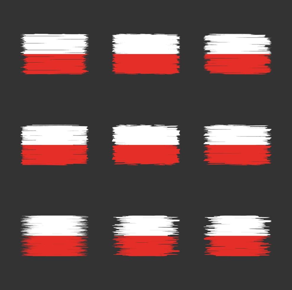 polska flagga borste samling vektor