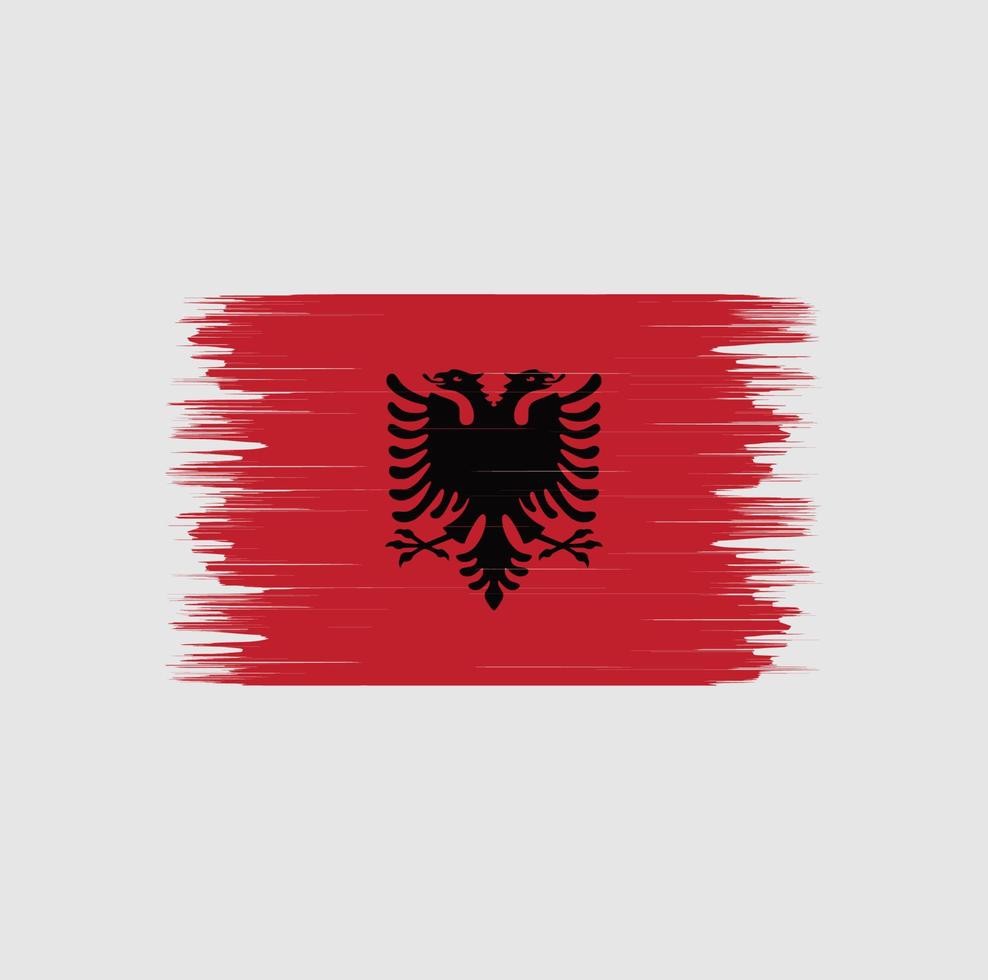 Albaniens flaggborste. National flagga vektor