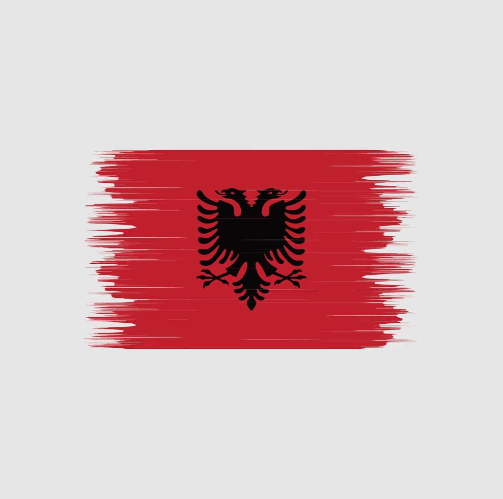 Albanien-Flagge-Pinsel. Nationalflagge vektor