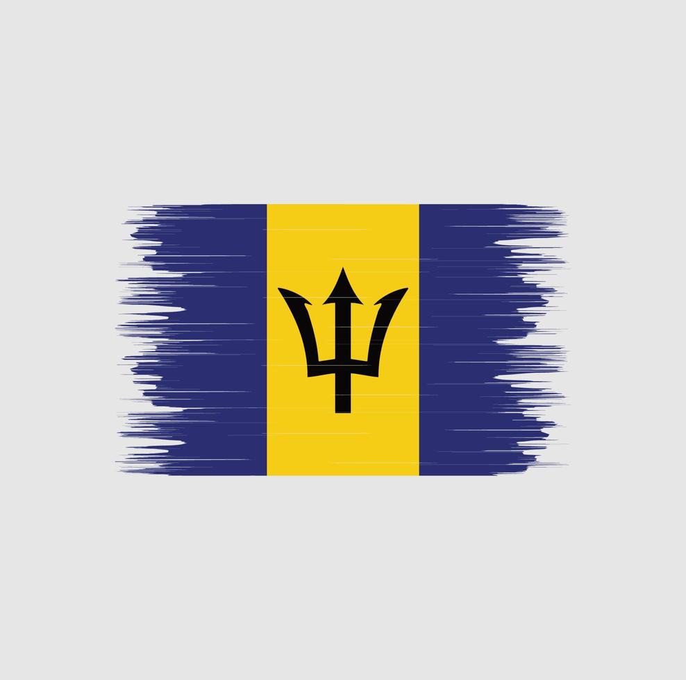 Barbados-Flaggenbürste. Nationalflagge vektor