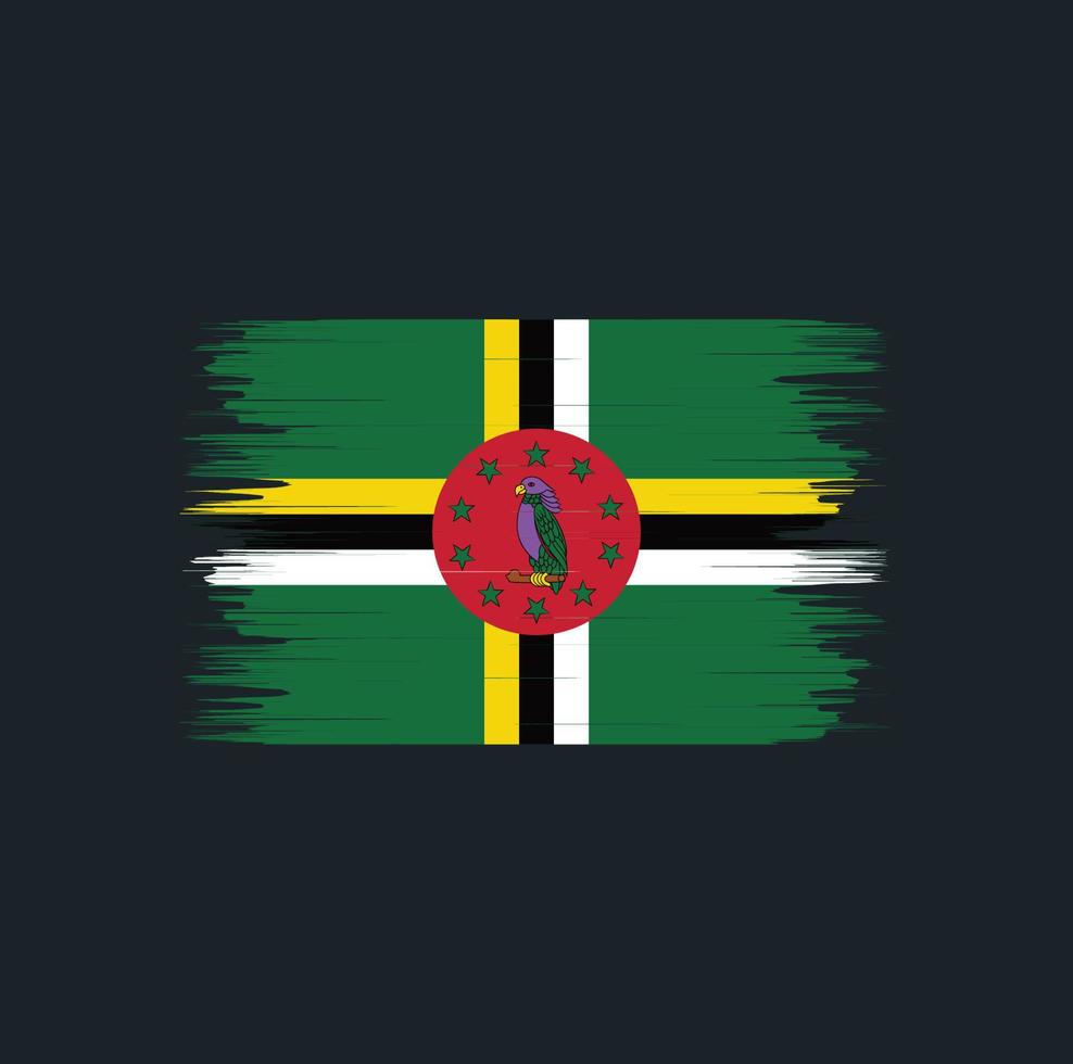 dominica flaggborste. National flagga vektor