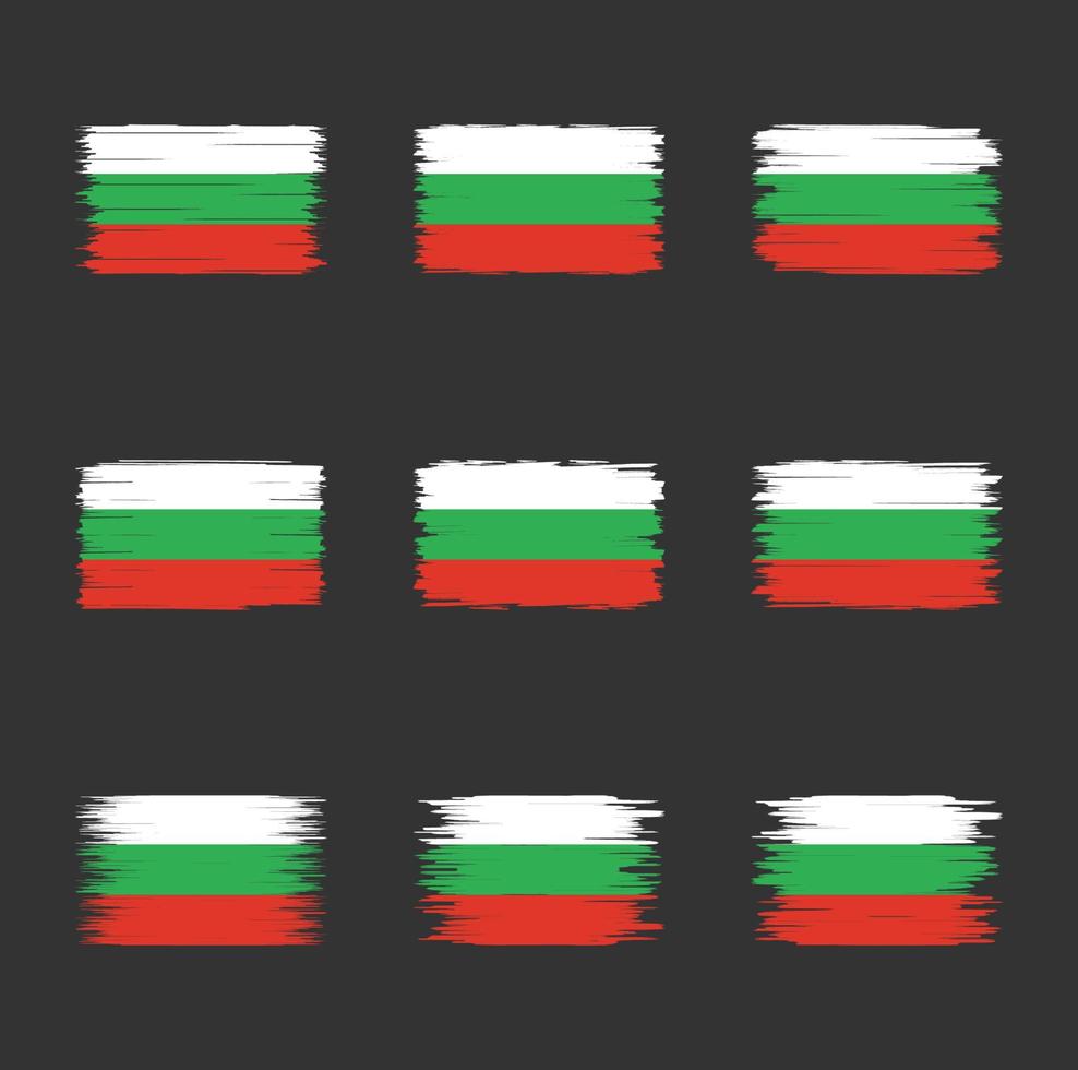 bulgarien-flaggenbürstensammlung vektor