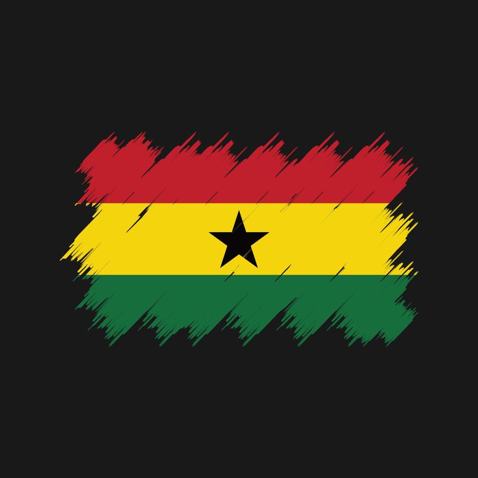 ghana flagga borste. National flagga vektor