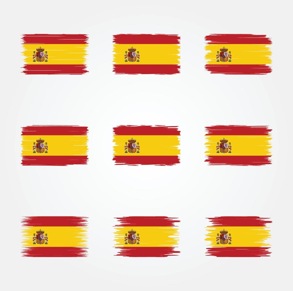 spaniens flagga borste samling vektor