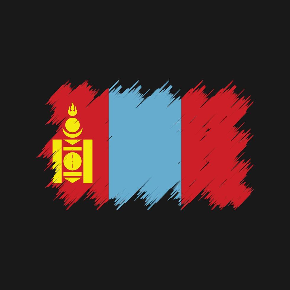 mongoliets flagga borste. National flagga vektor