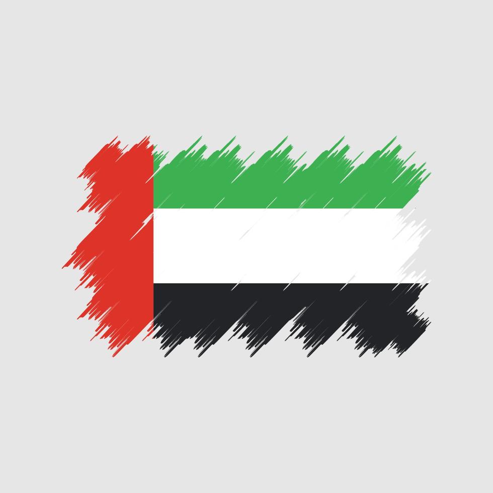 Fahnenpinsel der Vereinigten Arabischen Emirate. Nationalflagge vektor