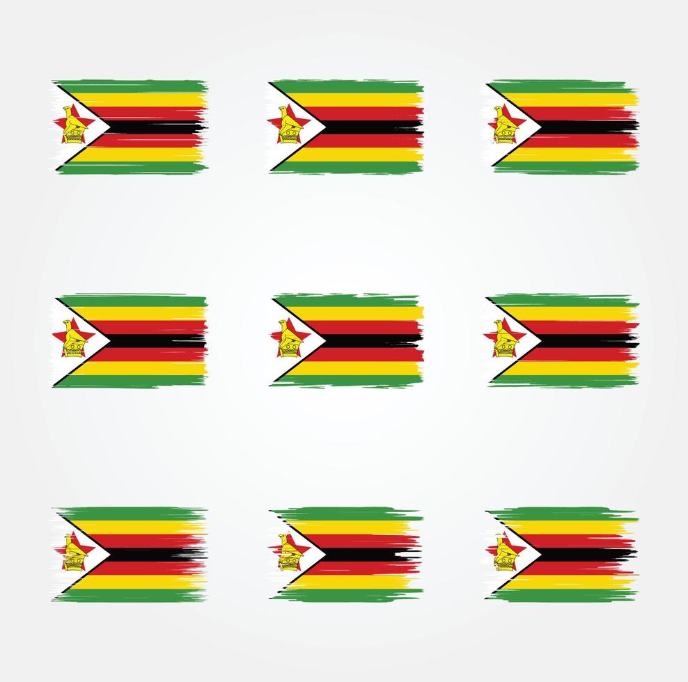 Simbabwe-Flagge-Pinsel. Nationalflagge vektor