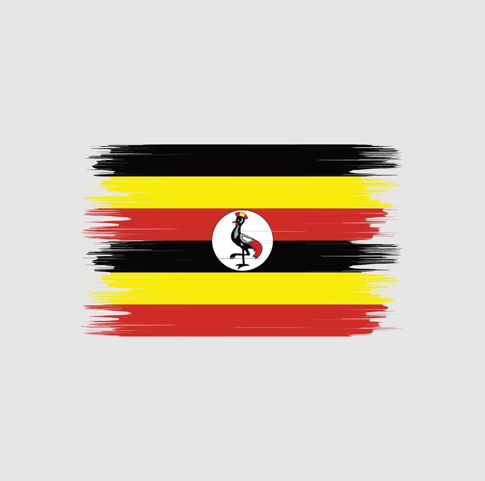 Uganda-Flagge-Pinsel. Nationalflagge vektor