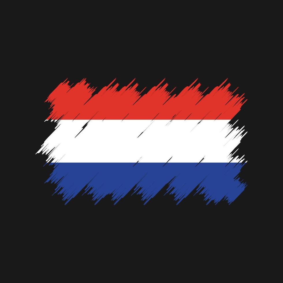 nederländska flaggan borste. National flagga vektor