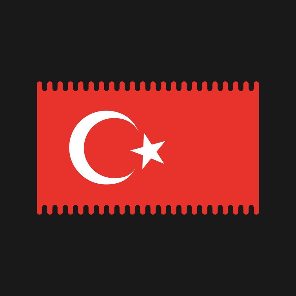 Turkiet flagga vektor. National flagga vektor