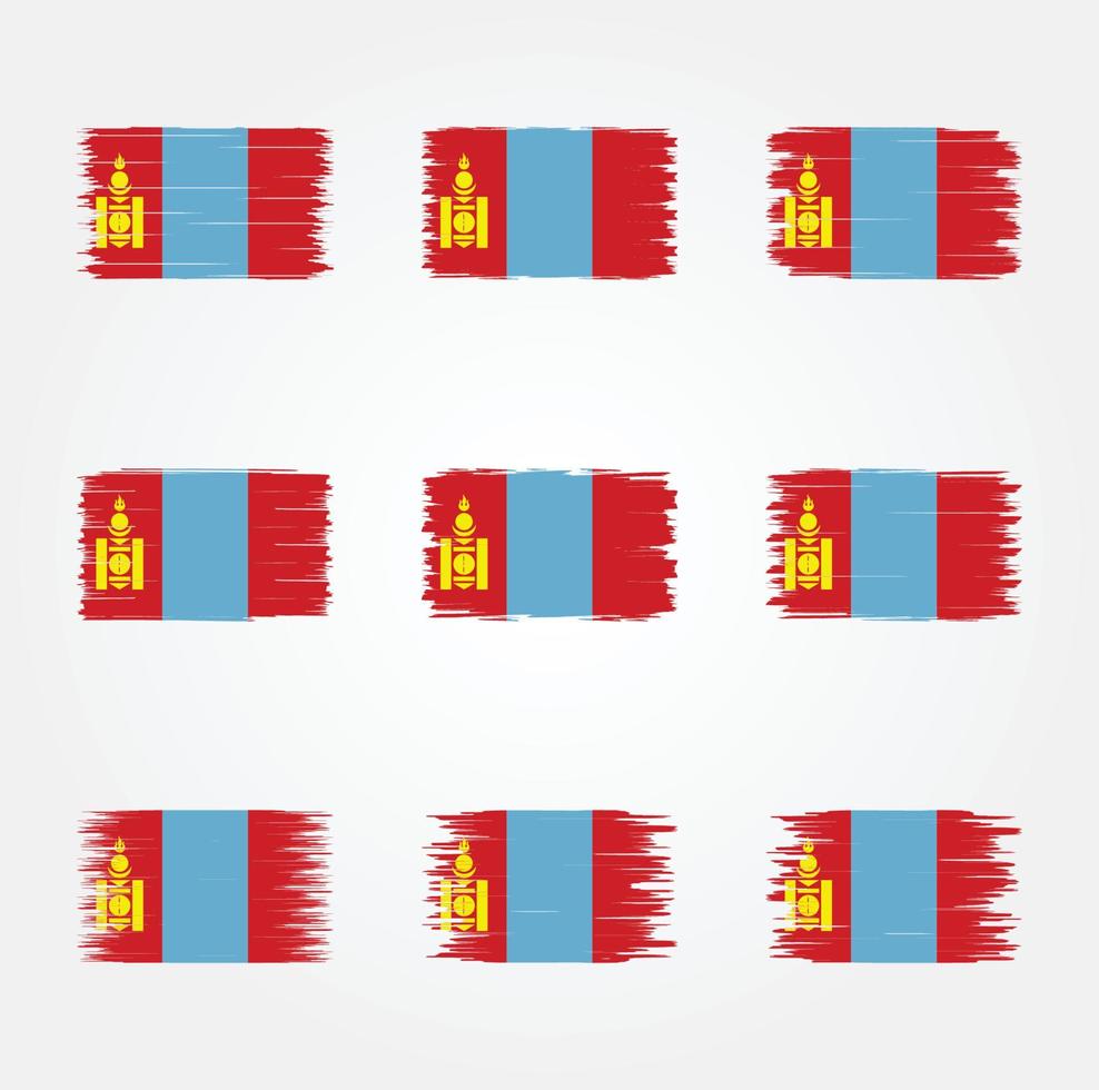 Flaggenbürste der Mongolei. Nationalflagge vektor