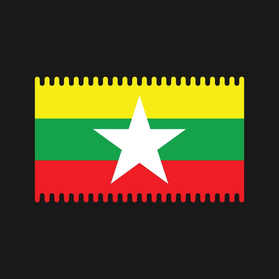 Myanmar-Flaggenvektor. Nationalflagge vektor