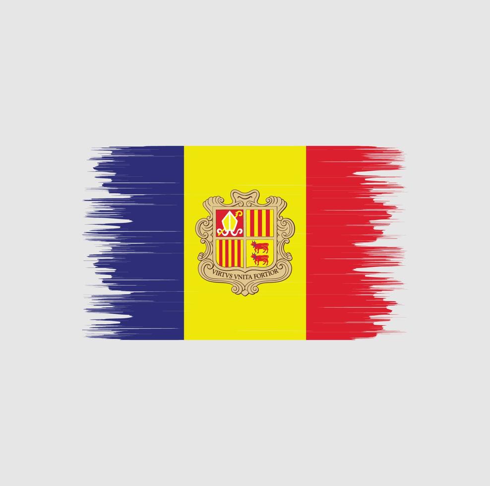 Andorra-Flaggenpinsel. Nationalflagge vektor