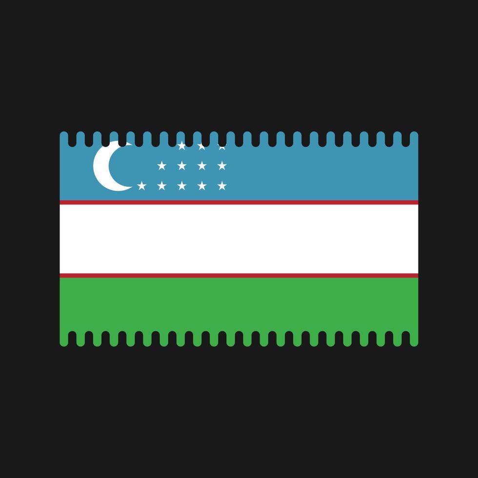 Usbekistan-Flaggenvektor. Nationalflagge vektor
