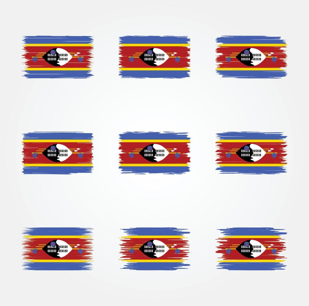 Eswatini-Flagge-Pinsel. Nationalflagge vektor