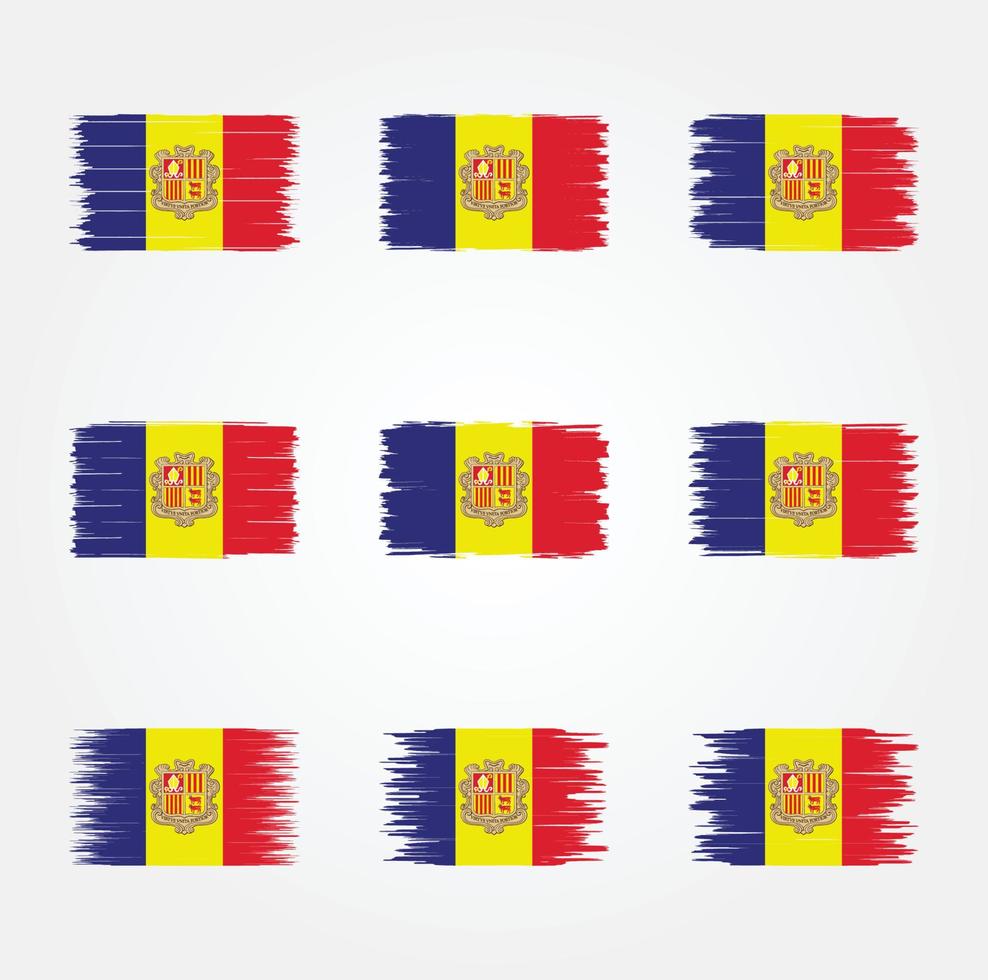 andorra flaggborste. National flagga vektor