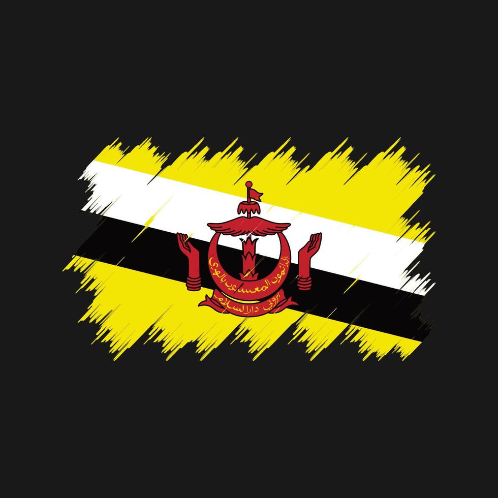 brunei flagga borste. National flagga vektor