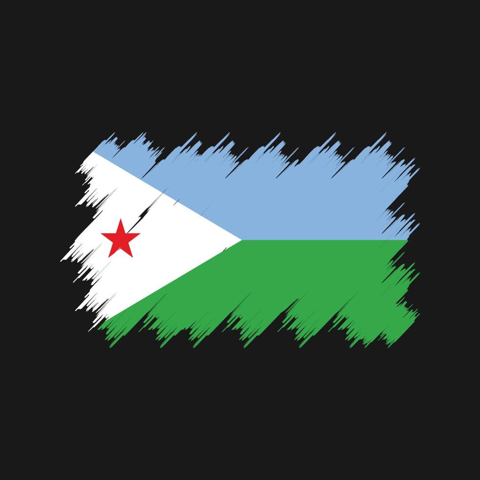 djibouti flaggborste. National flagga vektor