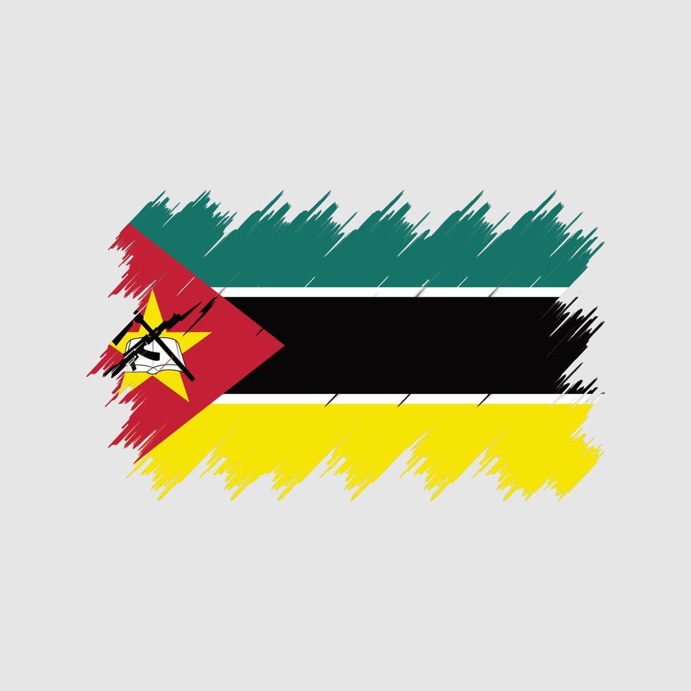 moçambique flagga borste. National flagga vektor