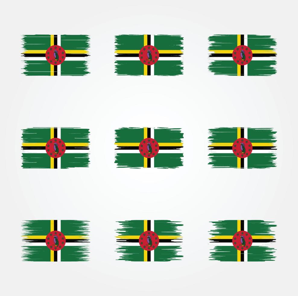 dominica flaggborste. National flagga vektor