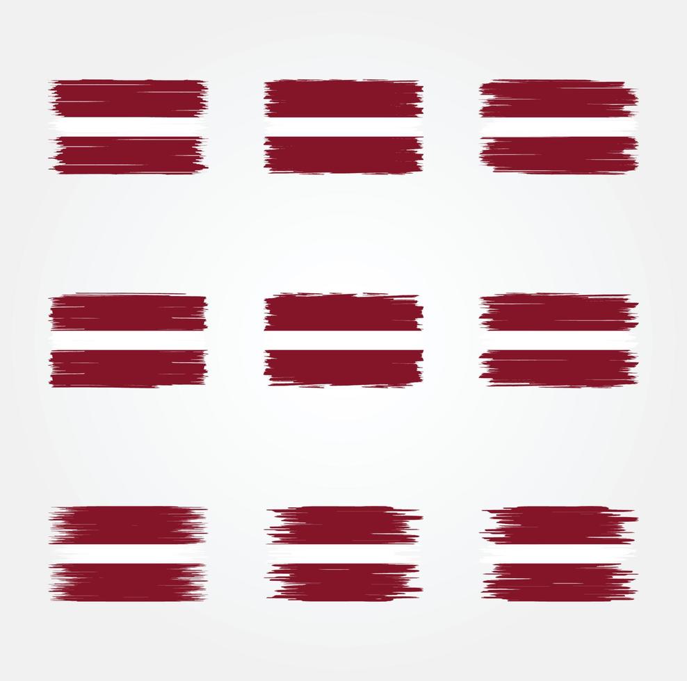 Bürste der lettischen Flagge. Nationalflagge vektor