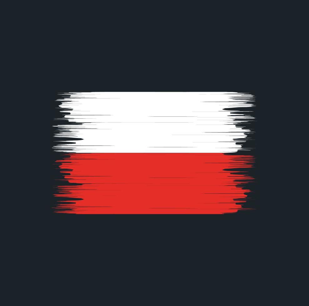 polska flaggan borste. National flagga vektor