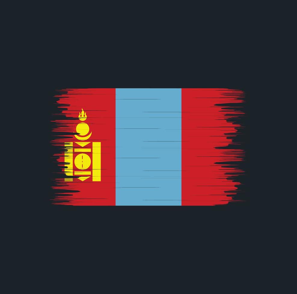 Flaggenbürste der Mongolei. Nationalflagge vektor