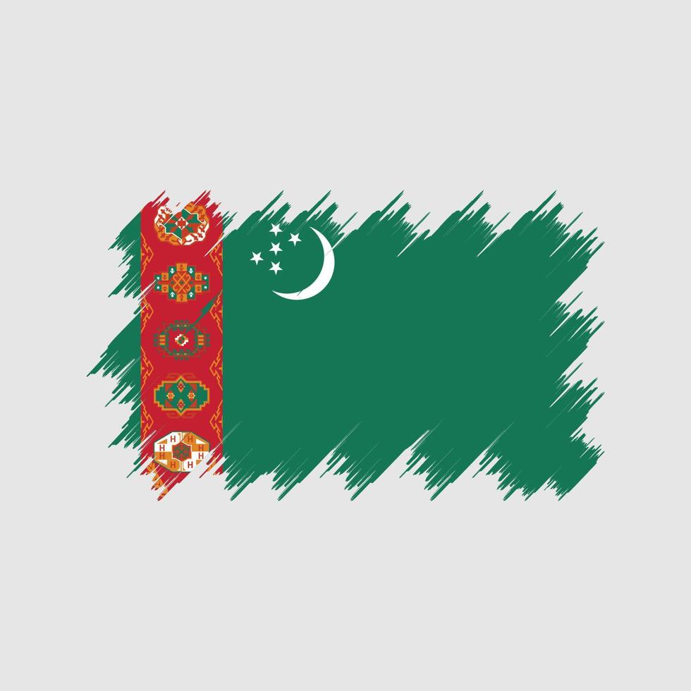 turkmenistan flaggborste. National flagga vektor