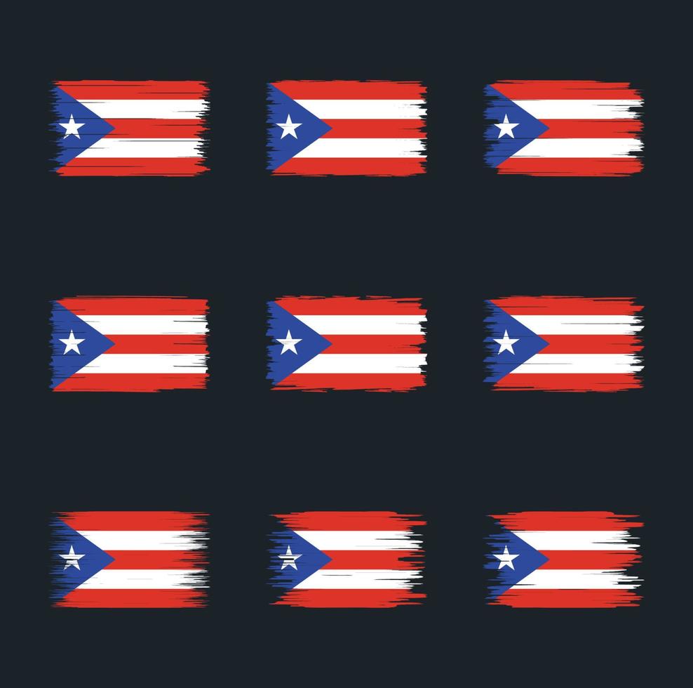 puerto rico flag pinselsammlung vektor