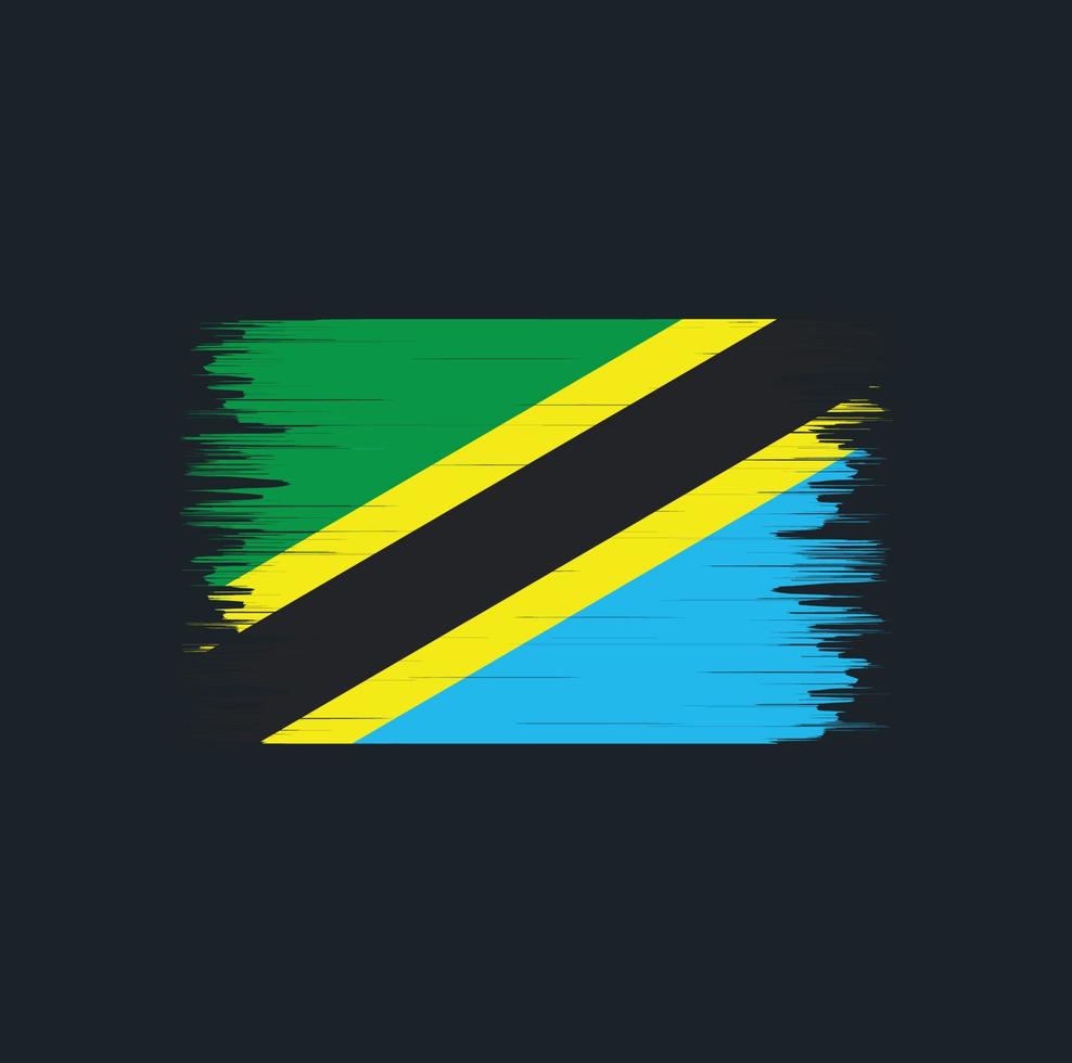 Bürste der tansanischen Flagge. Nationalflagge vektor