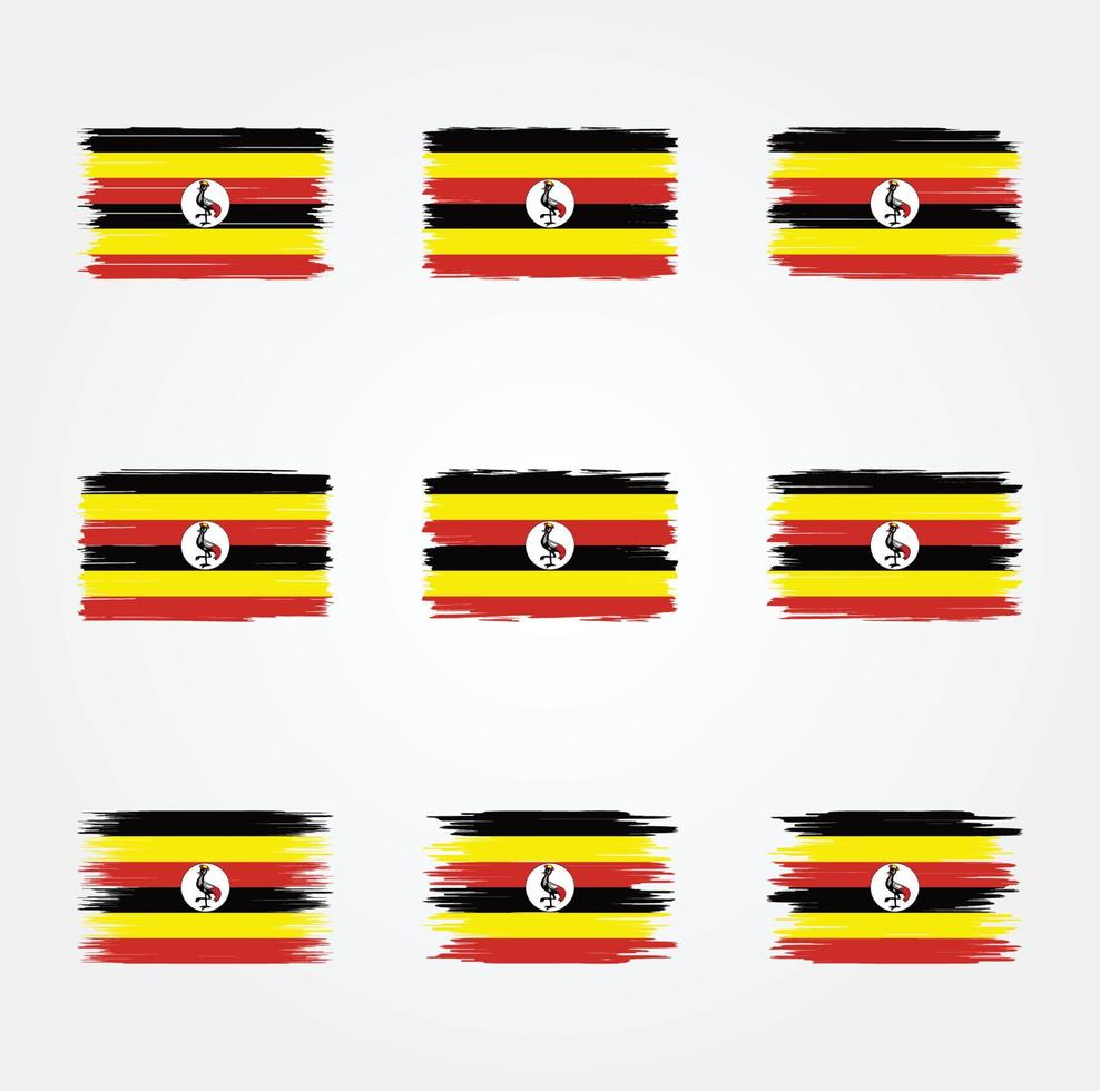 Uganda-Flagge-Pinsel. Nationalflagge vektor