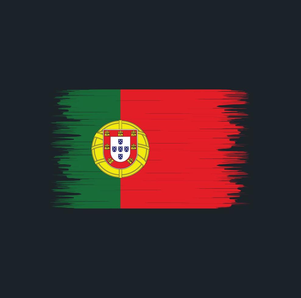 portugal flagga borste. National flagga vektor