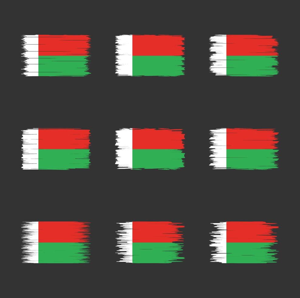 madagaskar flagg borst samling vektor