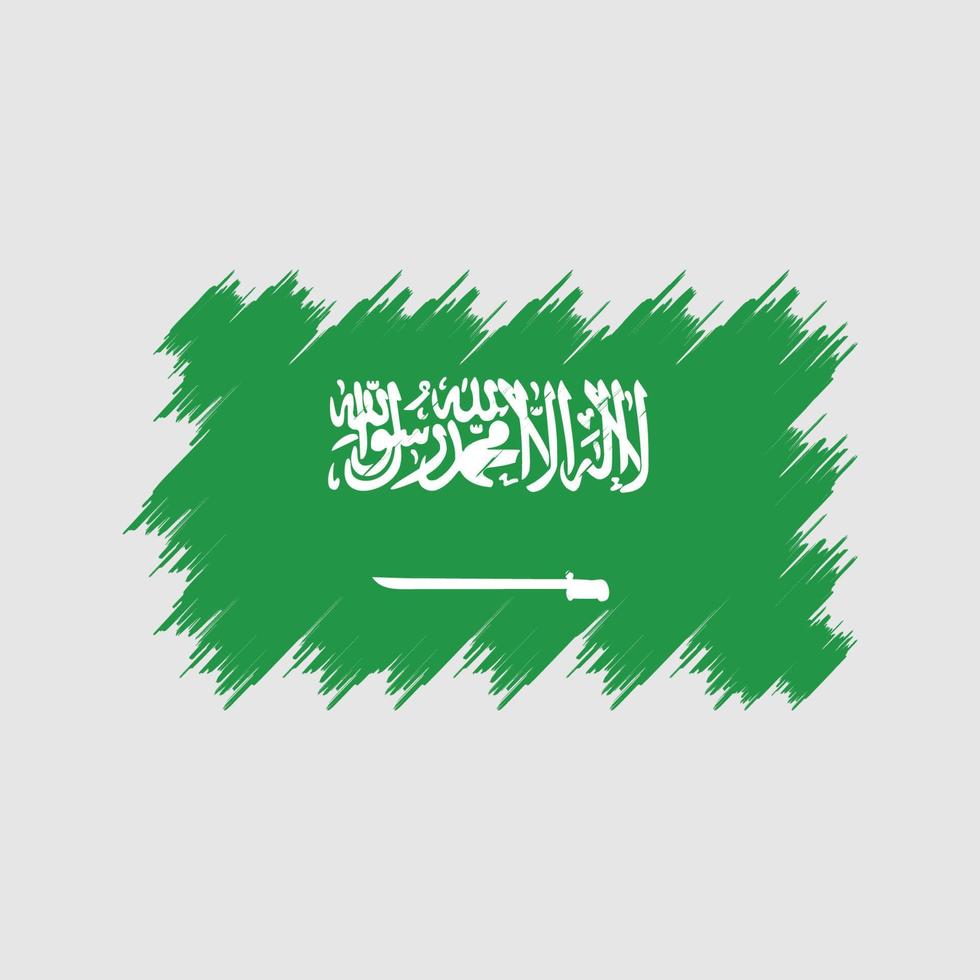 Saudiarabien flaggborste. National flagga vektor