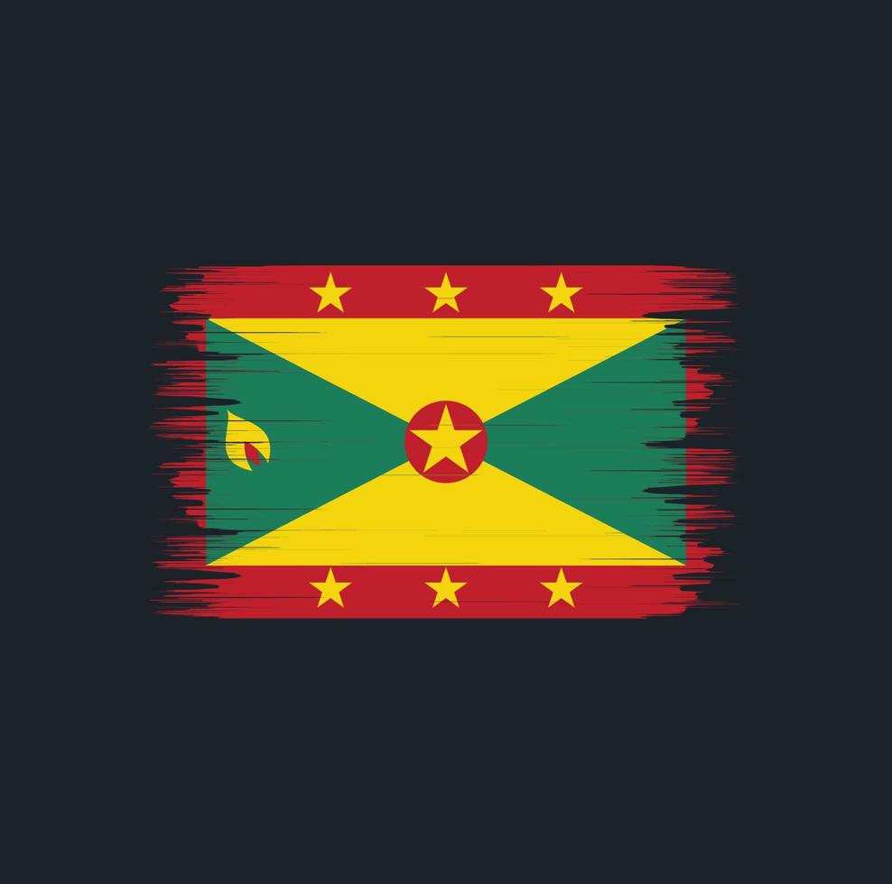 Grenada-Flagge-Pinsel. Nationalflagge vektor