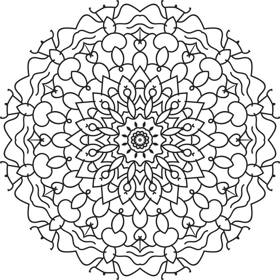 Mandala-Musterdesign mit handgezeichnetem freiem Vektor. dekoratives Ornament im orientalischen Ethno-Stil. Lagerabbildung. vektor