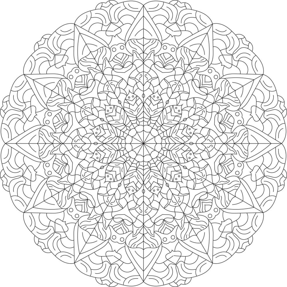 vektor handritad doodle mandala. mehendi, tatuering, dekoration, henna, målarbok sida.