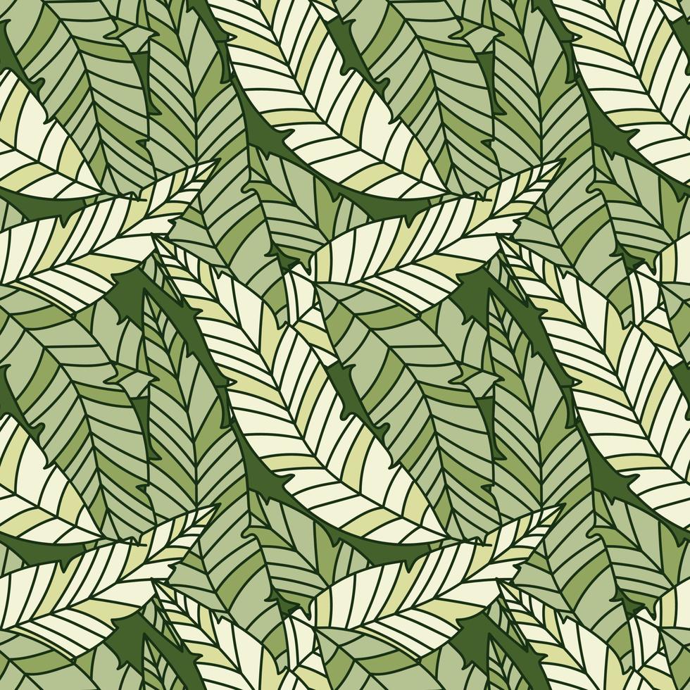 linjära tropiska palmblad seamless mönster. exotisk botanisk konsistens. vektor