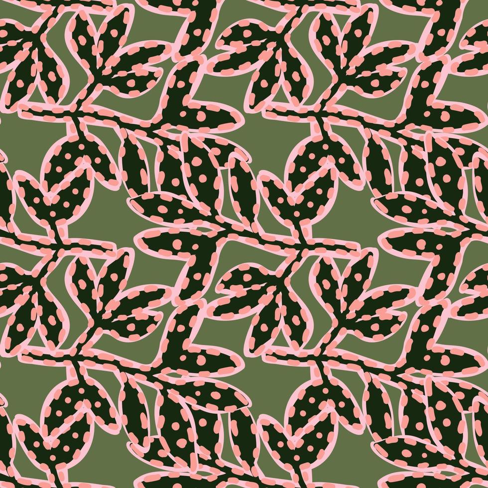 Zeitgenössische seltsame Blätter nahtloses Muster. abstrakte tropische Blumentapete. vektor