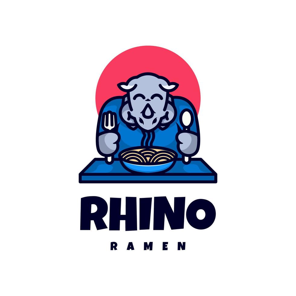 Illustrationsvektorgrafik von Rhino Ramen, gut für Logodesign vektor