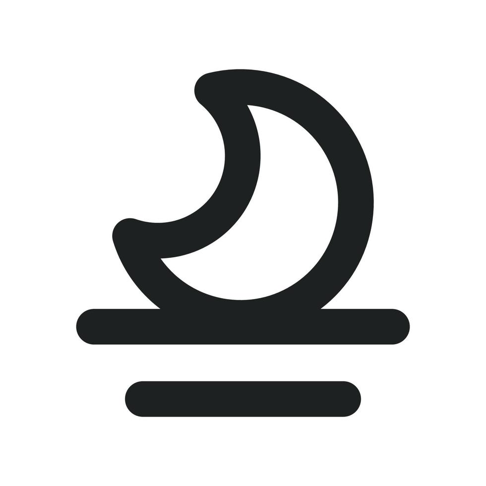 Symbol für den Umriss des Mondaufgangs vektor