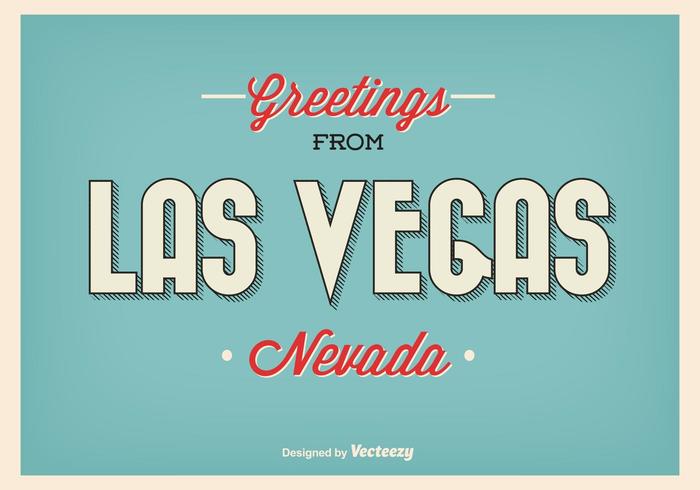 Vintage Las Vegas hälsningaffisch vektor