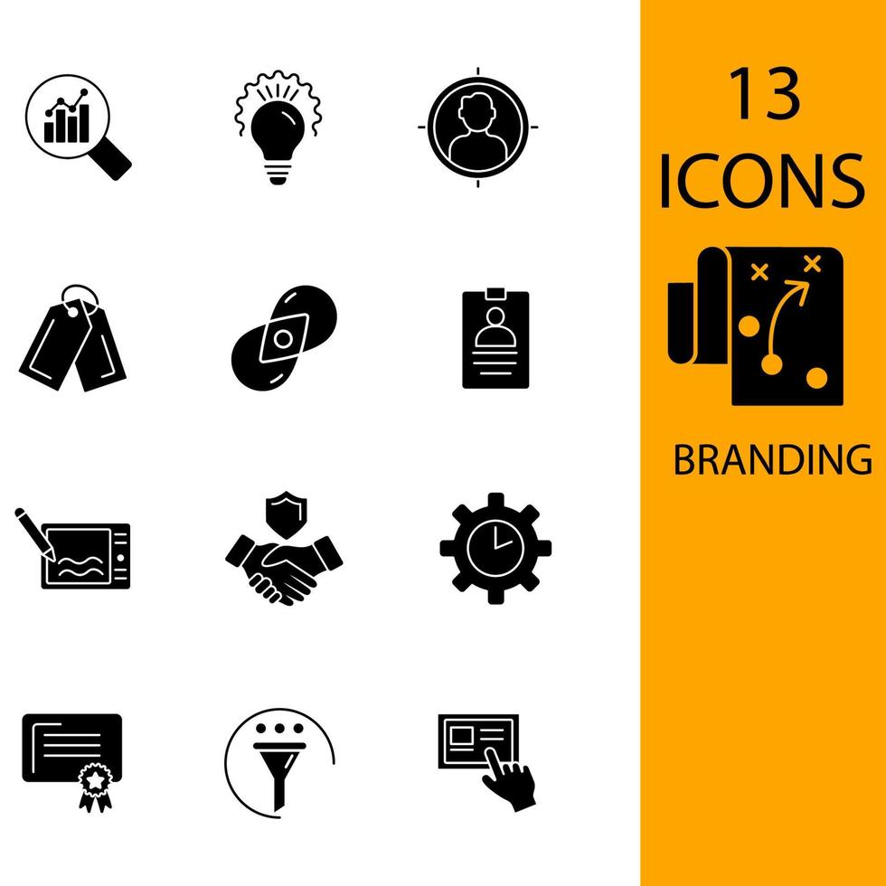 Branding-Icons gesetzt. Branding-Pack-Symbolvektorelemente für Infografik-Web vektor