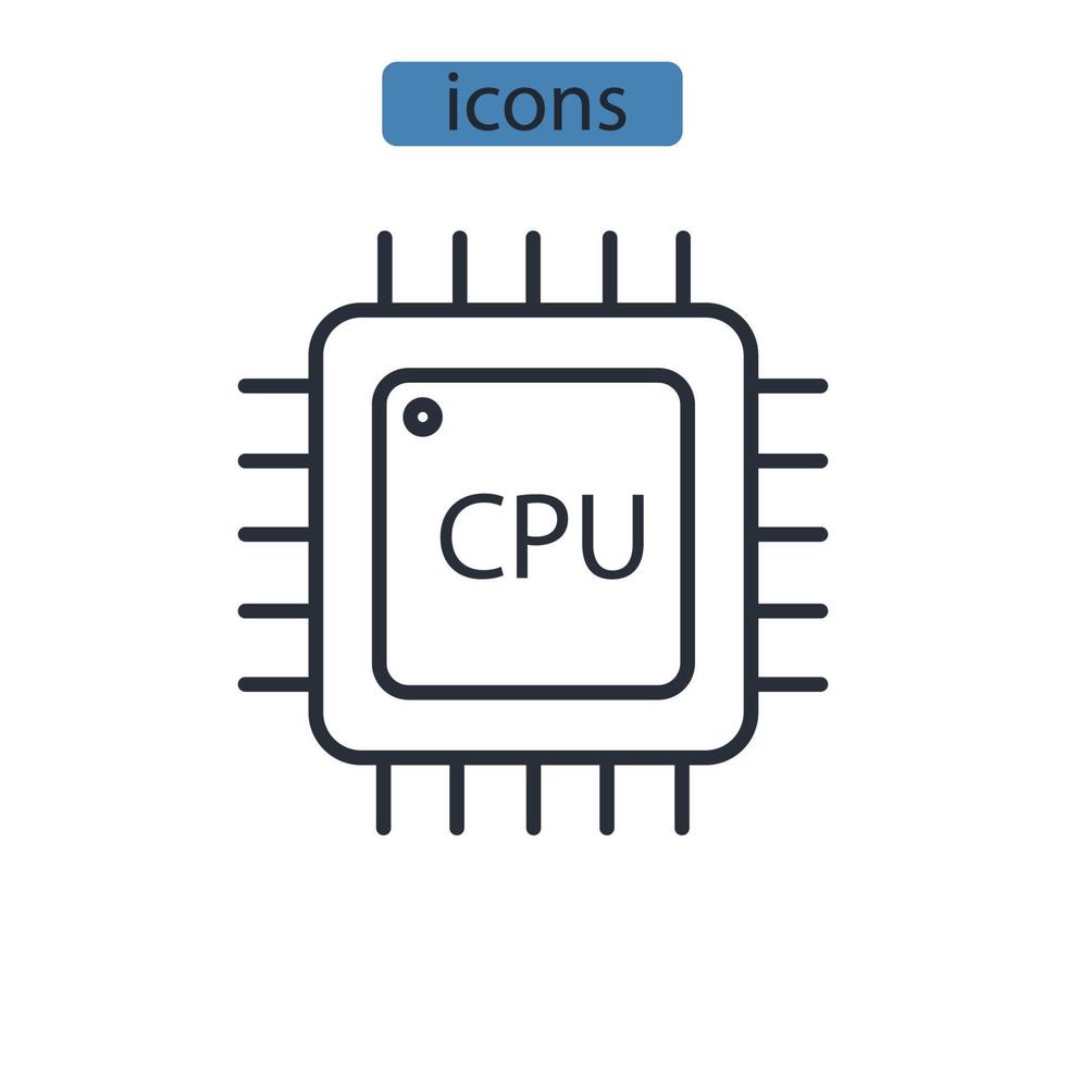 CPU-Symbole Symbolvektorelemente für Infografik-Web vektor