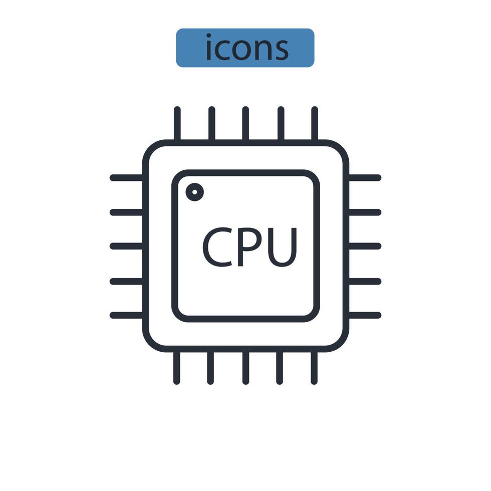 CPU-ikoner symbol vektorelement för infographic webben vektor